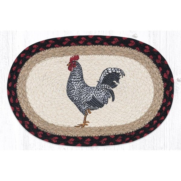 Capitol Importing Co 10 x 15 in MSP602 Black  White Rooster Printed Oval Swatch 81602BWR